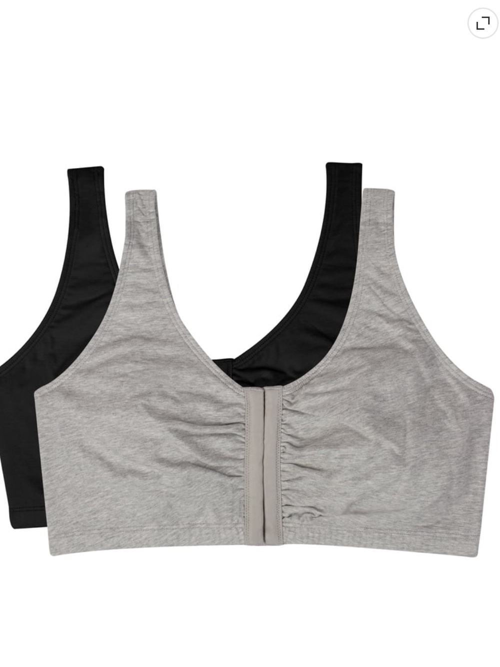 Women's Comfort Front Close Cotton Sports Bra, 2 Pack Size 48